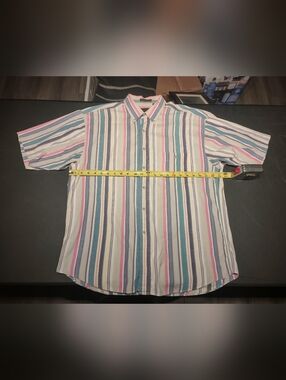 Eddie Bauer - Madras Short Sleeve Shirt - Men's XL - 1980s Vintage